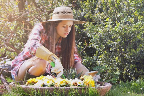 Outdoor gardening scene highlighting risk awareness and safe practice